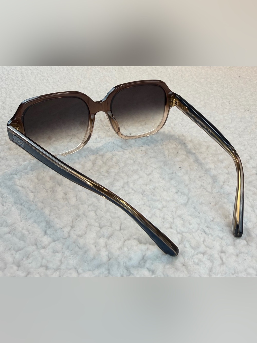COACH • Transparent Brown Gradient HC8335U Square Prescription Sunglasses - Picture 4 of 11